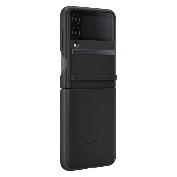 Samsung Flap Leather Cover Leather Case for Samsung Galaxy Z Flip4 Folding Leather Case Black (EF-VF721LBEGWW)eng