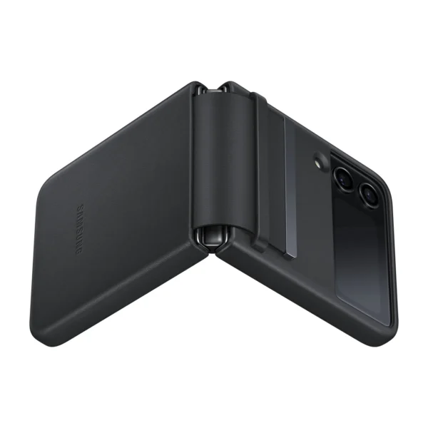 Samsung Flap Leather Cover Leather Case for Samsung Galaxy Z Flip4 Folding Leather Case Black (EF-VF721LBEGWW)eng