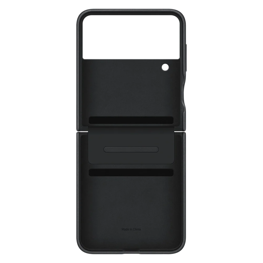 Samsung Flap Leather Cover Leather Case for Samsung Galaxy Z Flip4 Folding Leather Case Black (EF-VF721LBEGWW)eng