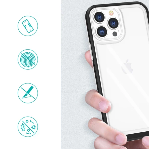 Clear 3in1 case for Samsung Galaxy A03 silicone cover with frame blueeng