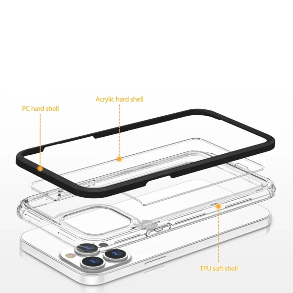 Clear 3in1 case for Samsung Galaxy A03 silicone cover with frame blueeng