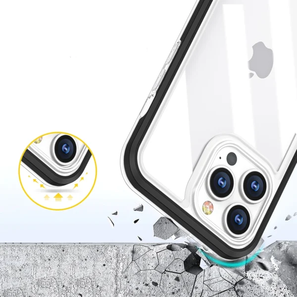 Clear 3in1 case for Samsung Galaxy A03 silicone cover with frame blueeng