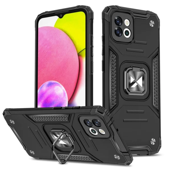 Wozinsky Ring Armor case for Samsung Galaxy A03 armored cover magnetic holder ring blackeng