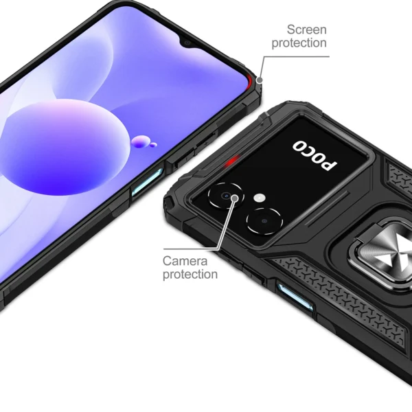 Wozinsky Ring Armor case for Samsung Galaxy A03 armored cover magnetic holder ring blackeng