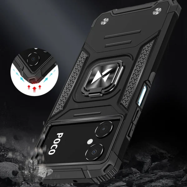 Wozinsky Ring Armor case for Samsung Galaxy A03 armored cover magnetic holder ring blackeng