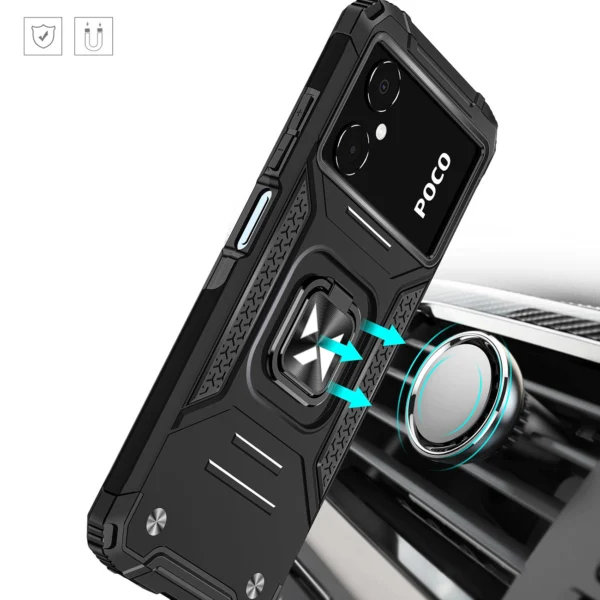 Wozinsky Ring Armor case for Samsung Galaxy A03 armored cover magnetic holder ring blackeng