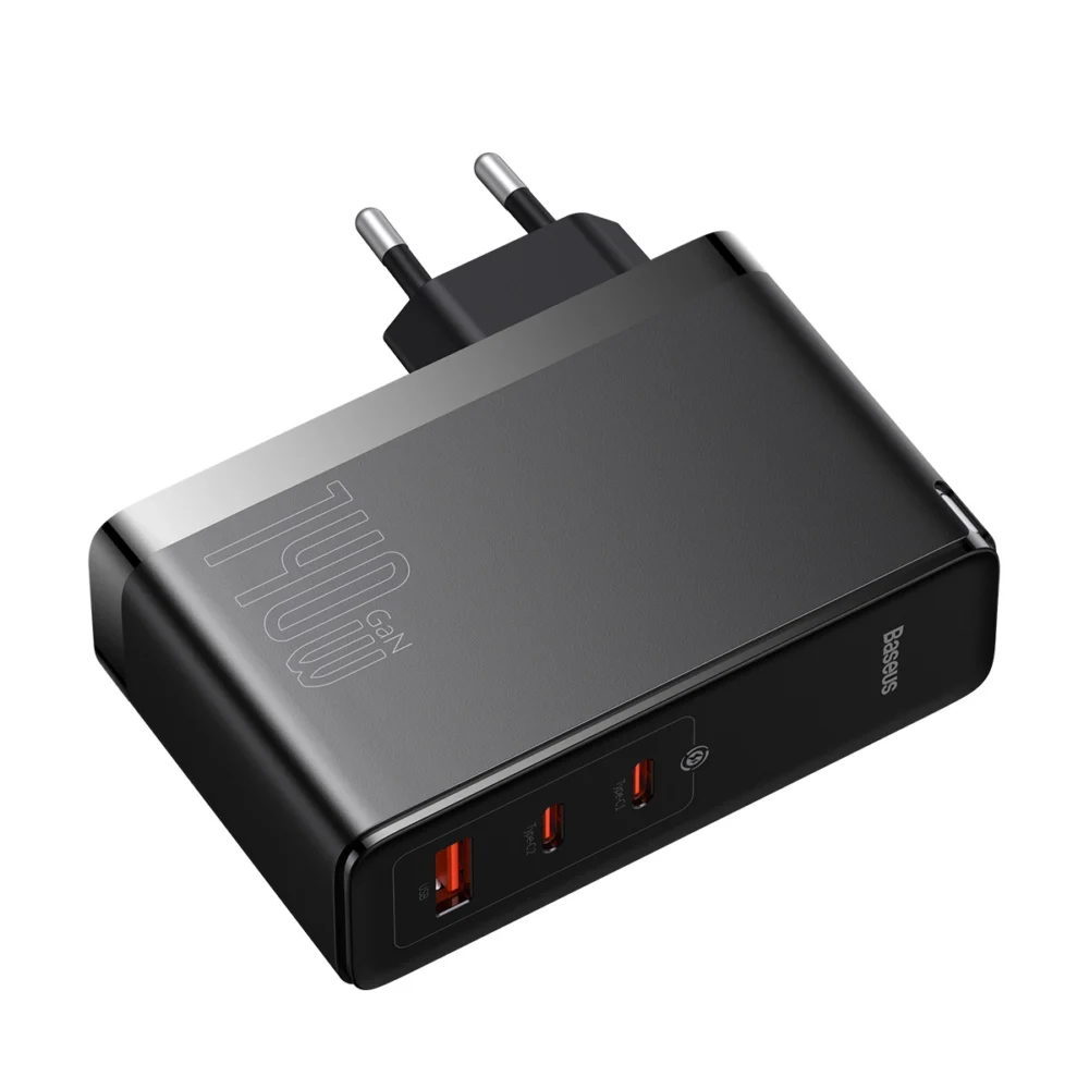 Baseus GaN5 Pro fast charger 2xUSB-C + USB 140W EU black (CCGP100201)eng