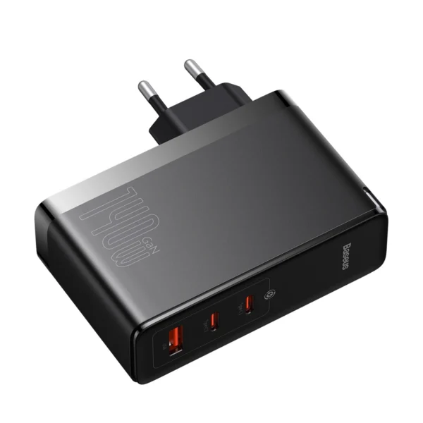 Baseus GaN5 Pro fast charger 2xUSB-C + USB 140W EU black (CCGP100201)eng