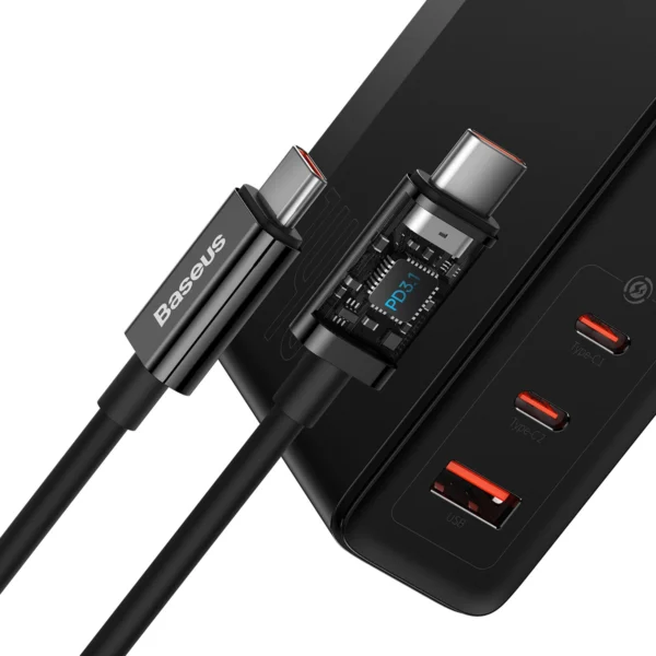Baseus GaN5 Pro fast charger 2xUSB-C + USB 140W EU black (CCGP100201)eng