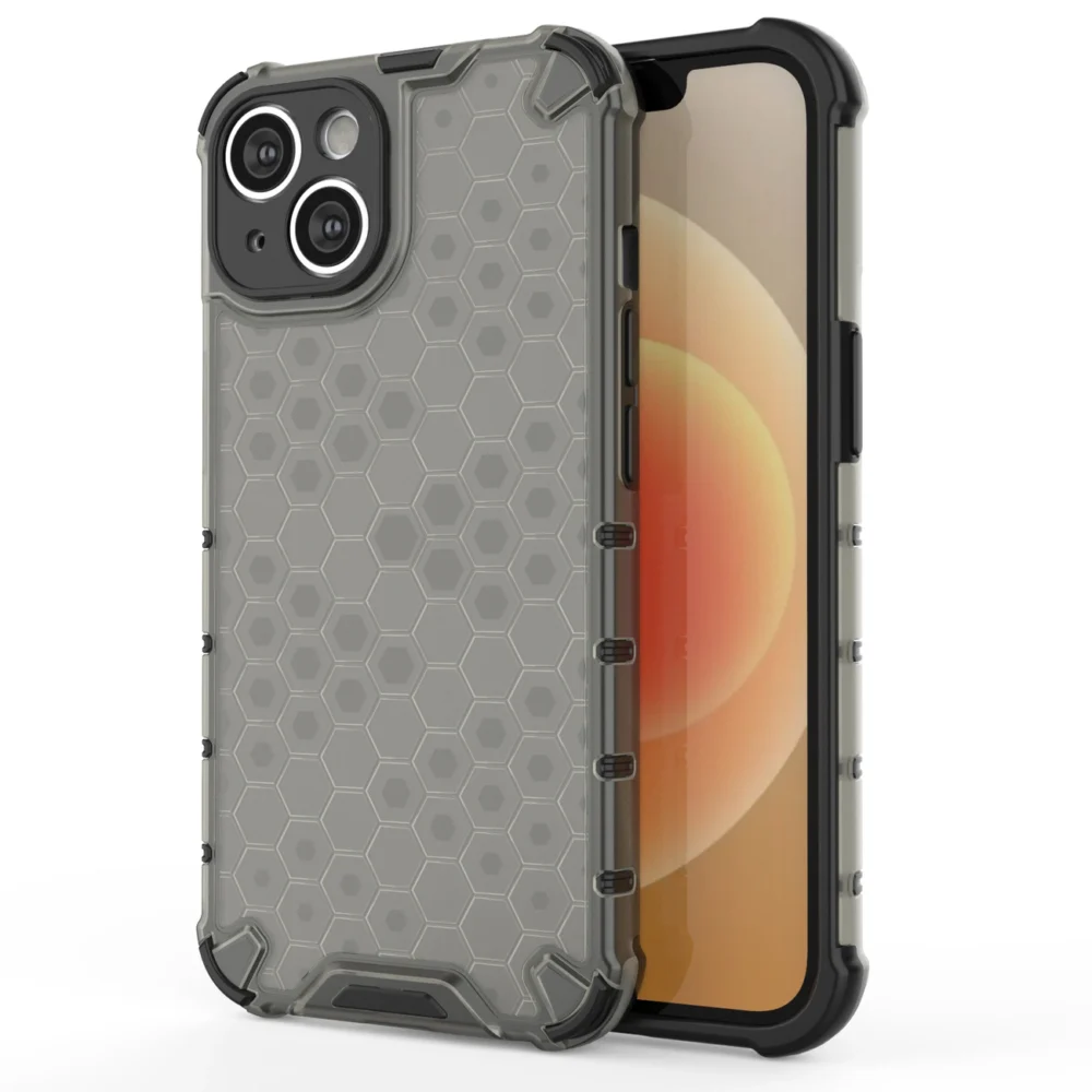 Honeycomb case for iPhone 14 Plus armored hybrid cover blackeng