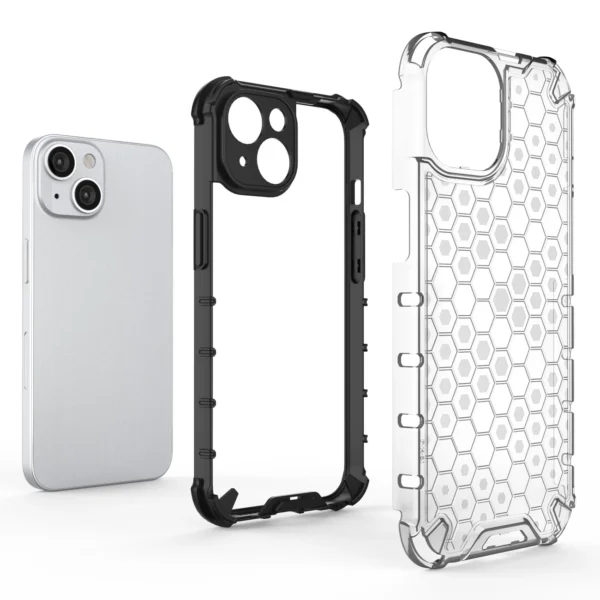 Honeycomb case for iPhone 14 Plus armored hybrid cover blackeng