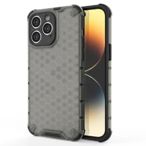 Honeycomb case for iPhone 14 Pro armored hybrid cover blackeng