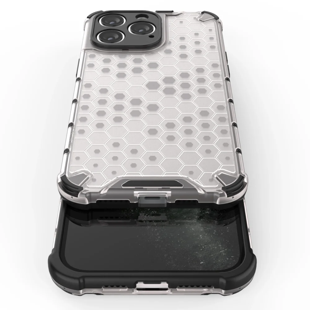 Honeycomb case for iPhone 14 Pro armored hybrid cover blackeng