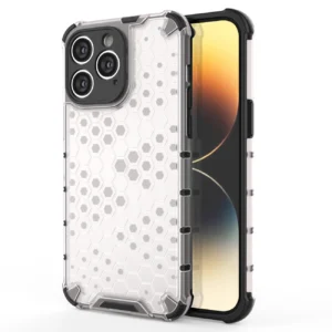 Honeycomb case for iPhone 14 Pro armored hybrid cover transparenteng