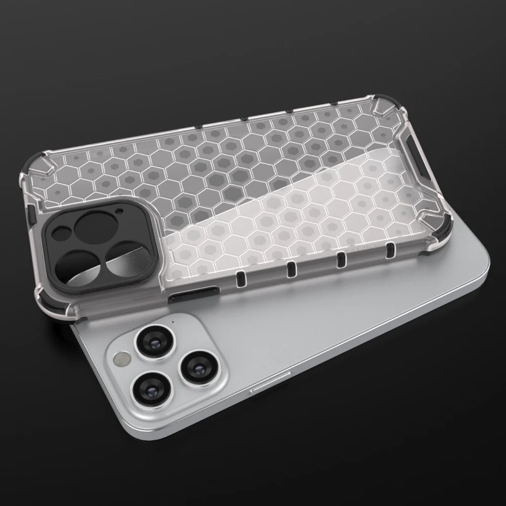 Honeycomb case for iPhone 14 Pro armored hybrid cover transparenteng