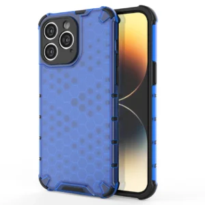 Honeycomb case for iPhone 14 Pro Max armored hybrid cover blueeng