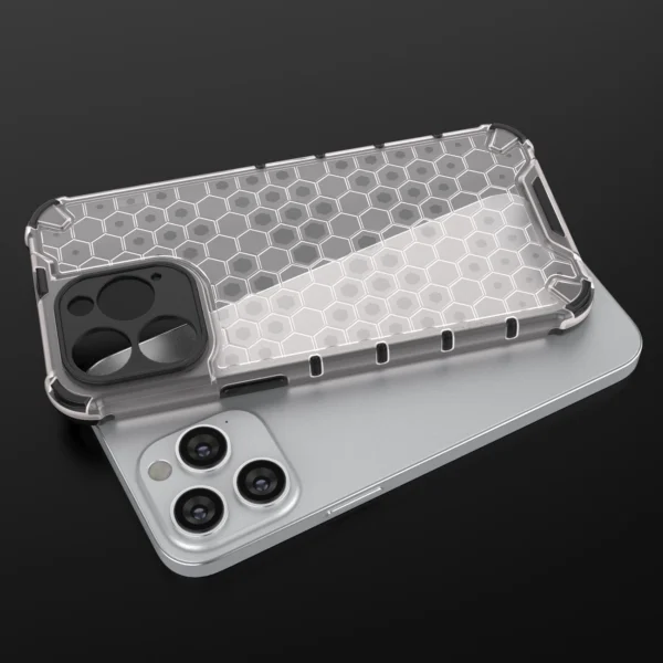 Honeycomb case for iPhone 14 Pro Max armored hybrid cover transparenteng