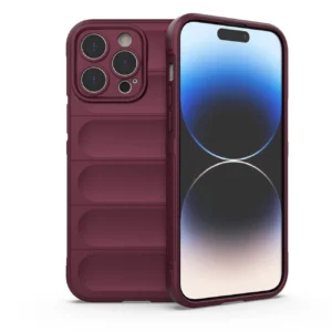 Magic Shield Case case for iPhone 14 Pro Max elastic armored case in burgundyeng