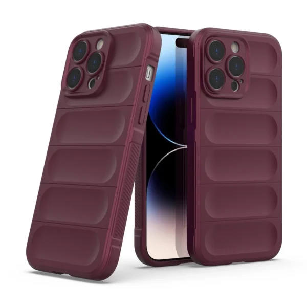 Magic Shield Case case for iPhone 14 Pro Max elastic armored case in burgundyeng