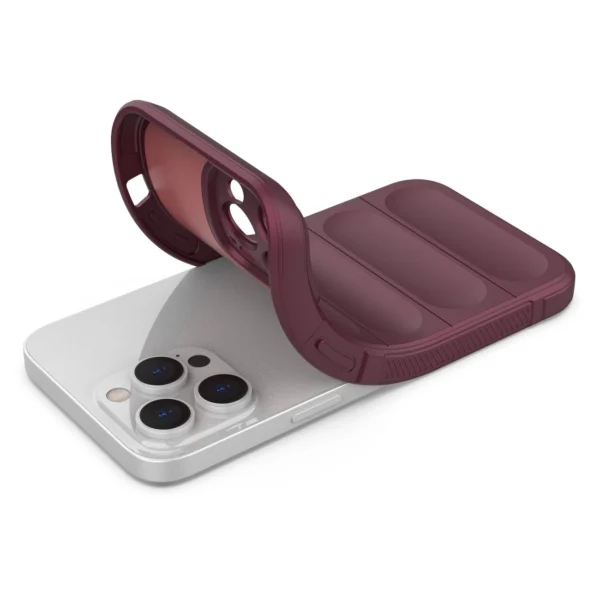 Magic Shield Case case for iPhone 14 Pro Max elastic armored case in burgundyeng
