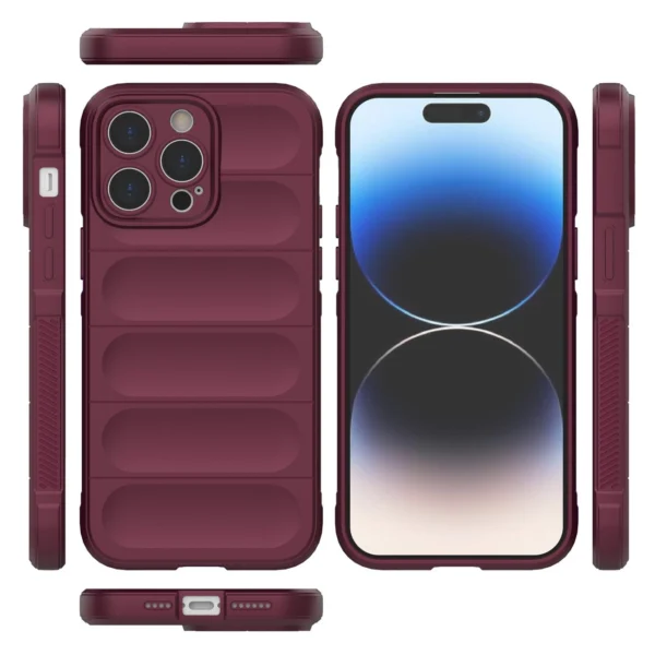 Magic Shield Case case for iPhone 14 Pro Max elastic armored case in burgundyeng