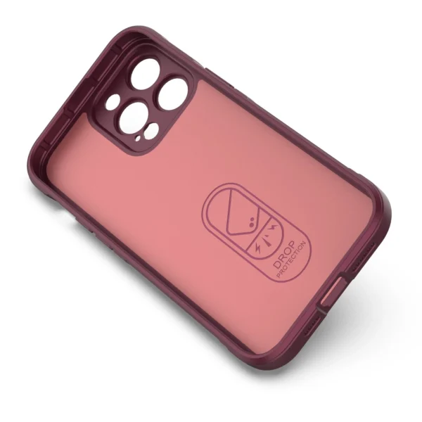 Magic Shield Case case for iPhone 14 Pro Max elastic armored case in burgundyeng