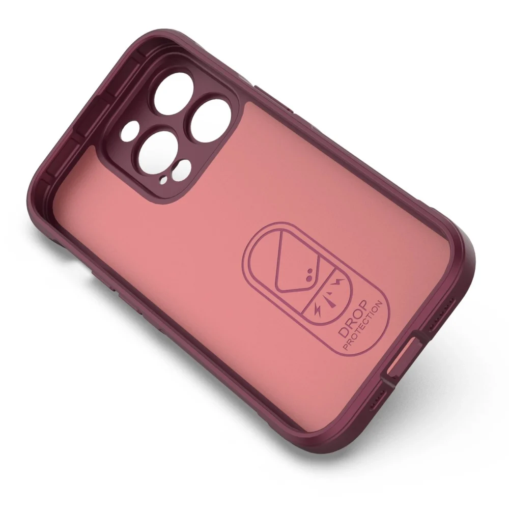 Magic Shield Case case for iPhone 14 Pro elastic armored cover in burgundyeng