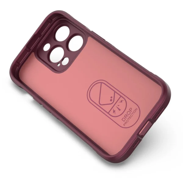 Magic Shield Case case for iPhone 14 Pro elastic armored cover in burgundyeng