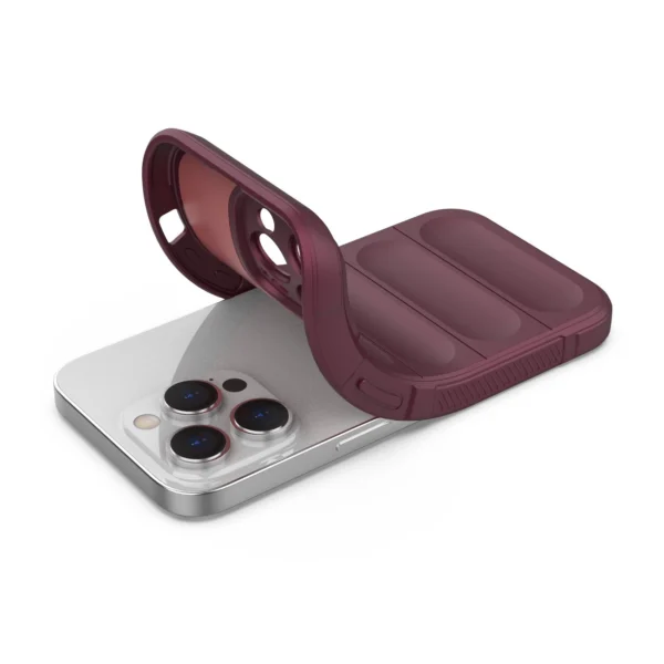 Magic Shield Case case for iPhone 14 Pro elastic armored cover in burgundyeng