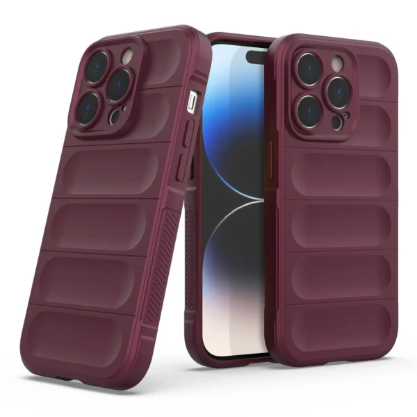 Magic Shield Case case for iPhone 14 Pro elastic armored cover in burgundyeng