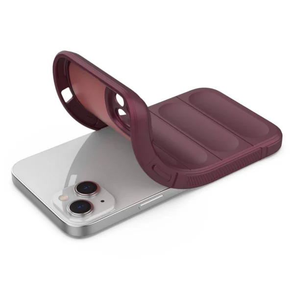 Magic Shield Case case for iPhone 14 Plus elastic armored case in burgundyeng