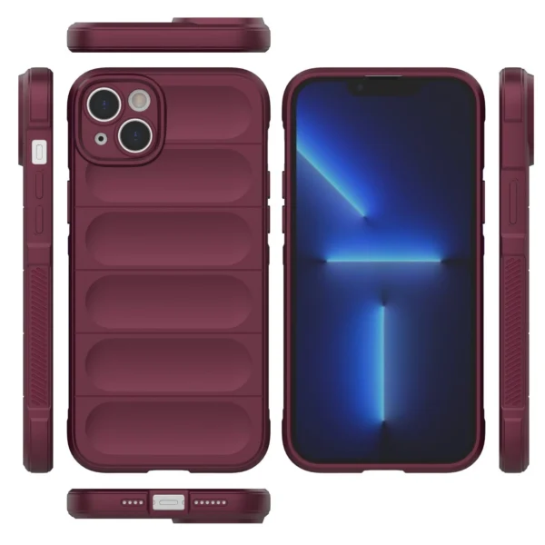 Magic Shield Case case for iPhone 14 Plus elastic armored case in burgundyeng