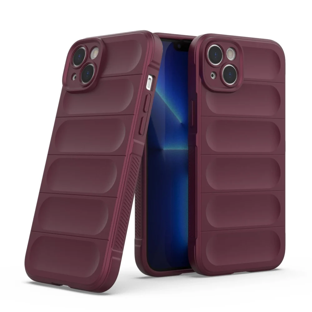 Magic Shield Case case for iPhone 14 Plus elastic armored case in burgundyeng