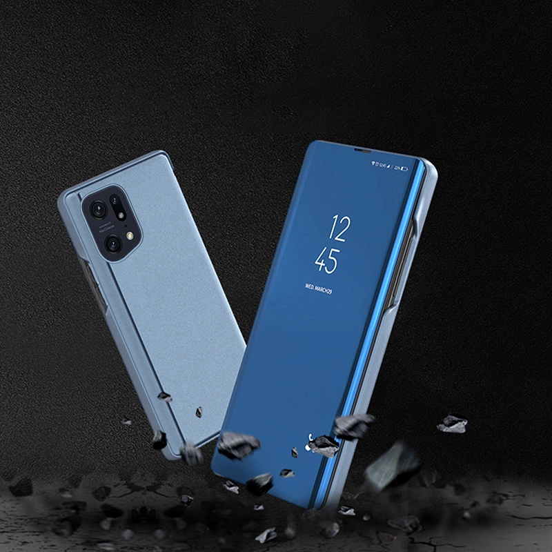 Clear View Case cover for Oppo Find X5 Pro cover with a flap blackeng
