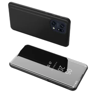 Clear View Case cover for Oppo Find X5 Pro cover with a flap blackeng