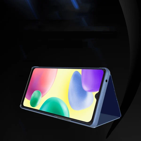 Clear View Case cover for Xiaomi Redmi 10C cover with a flap pinkeng