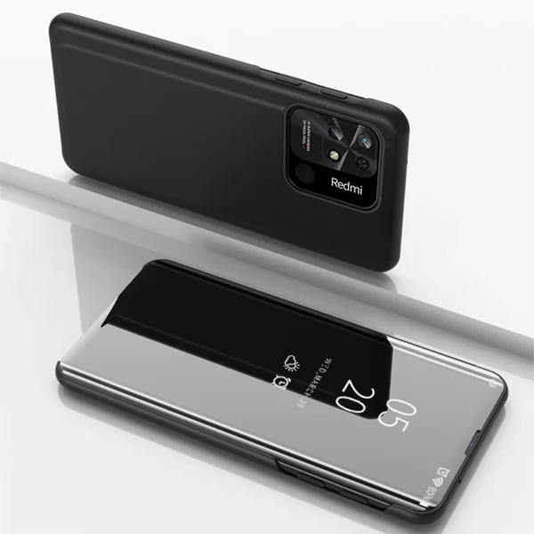Clear View Case cover for Xiaomi Redmi 10C cover with a flap blackeng