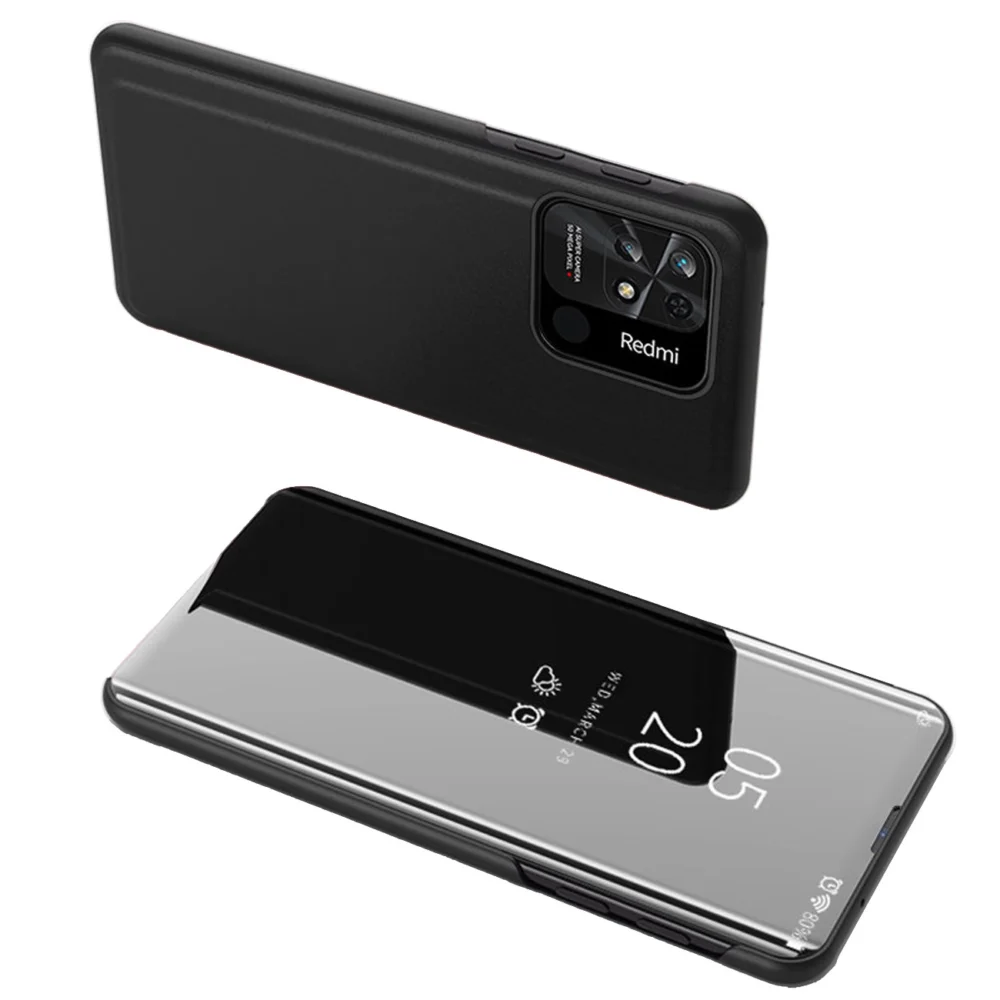 Clear View Case cover for Xiaomi Redmi 10C cover with a flap blackeng