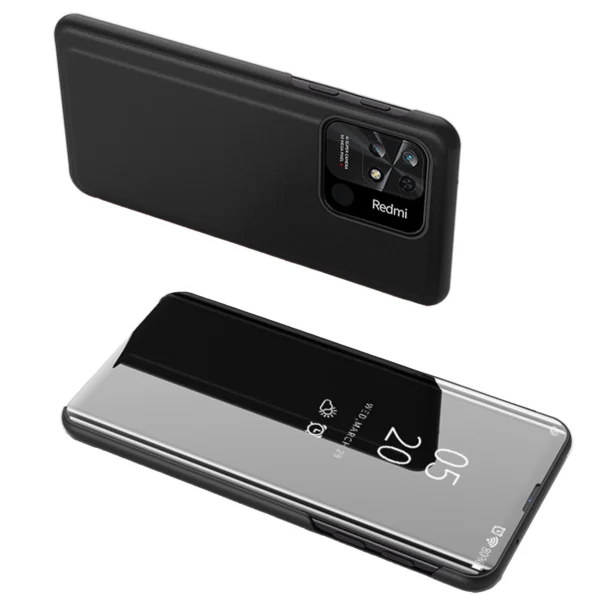 Clear View Case cover for Xiaomi Redmi 10C cover with a flap blackeng