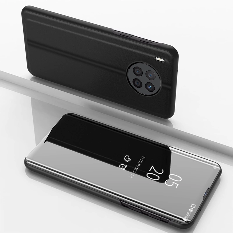Clear View Case cover for Huawei nova 8i cover with a flap blackeng