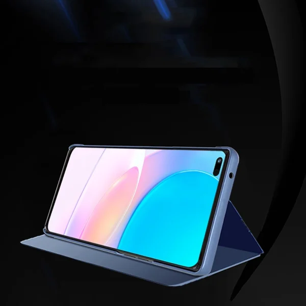 Clear View Case cover for Huawei nova 8i cover with a flap blackeng