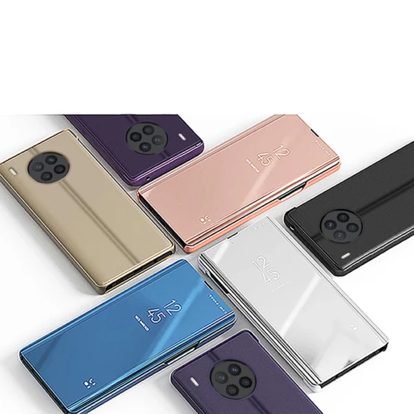 Clear View Case cover for Huawei nova 8i cover with a flap blackeng