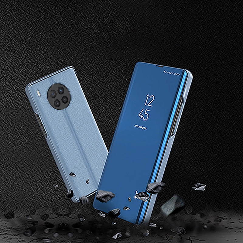 Clear View Case cover for Huawei nova 8i cover with a flap blackeng