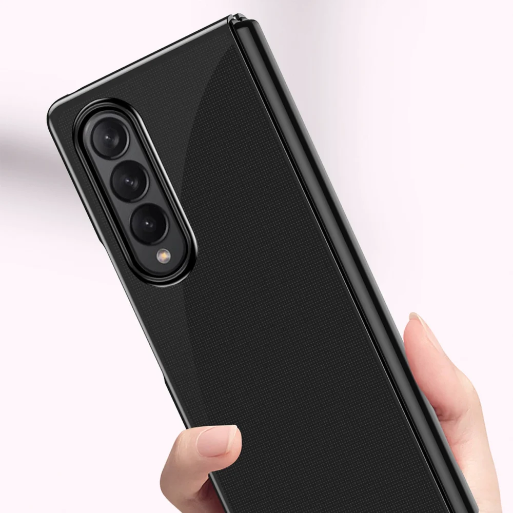 Plating Case for Samsung Galaxy Z Fold 4 cover with a metallic frame pinkeng