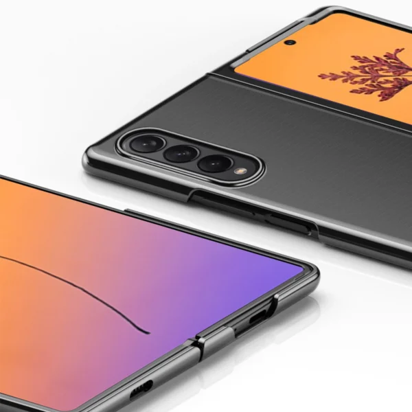 Plating Case for Samsung Galaxy Z Fold 4 cover with a metallic frame pinkeng
