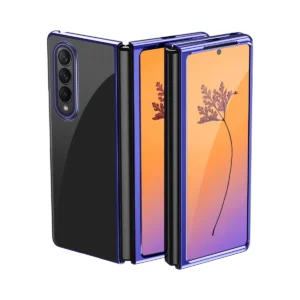 Plating Case case for Samsung Galaxy Z Fold 4 cover with a metallic frame blueeng