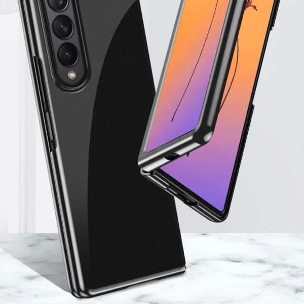 Plating Case case for Samsung Galaxy Z Fold 4 cover with a metallic frame blueeng