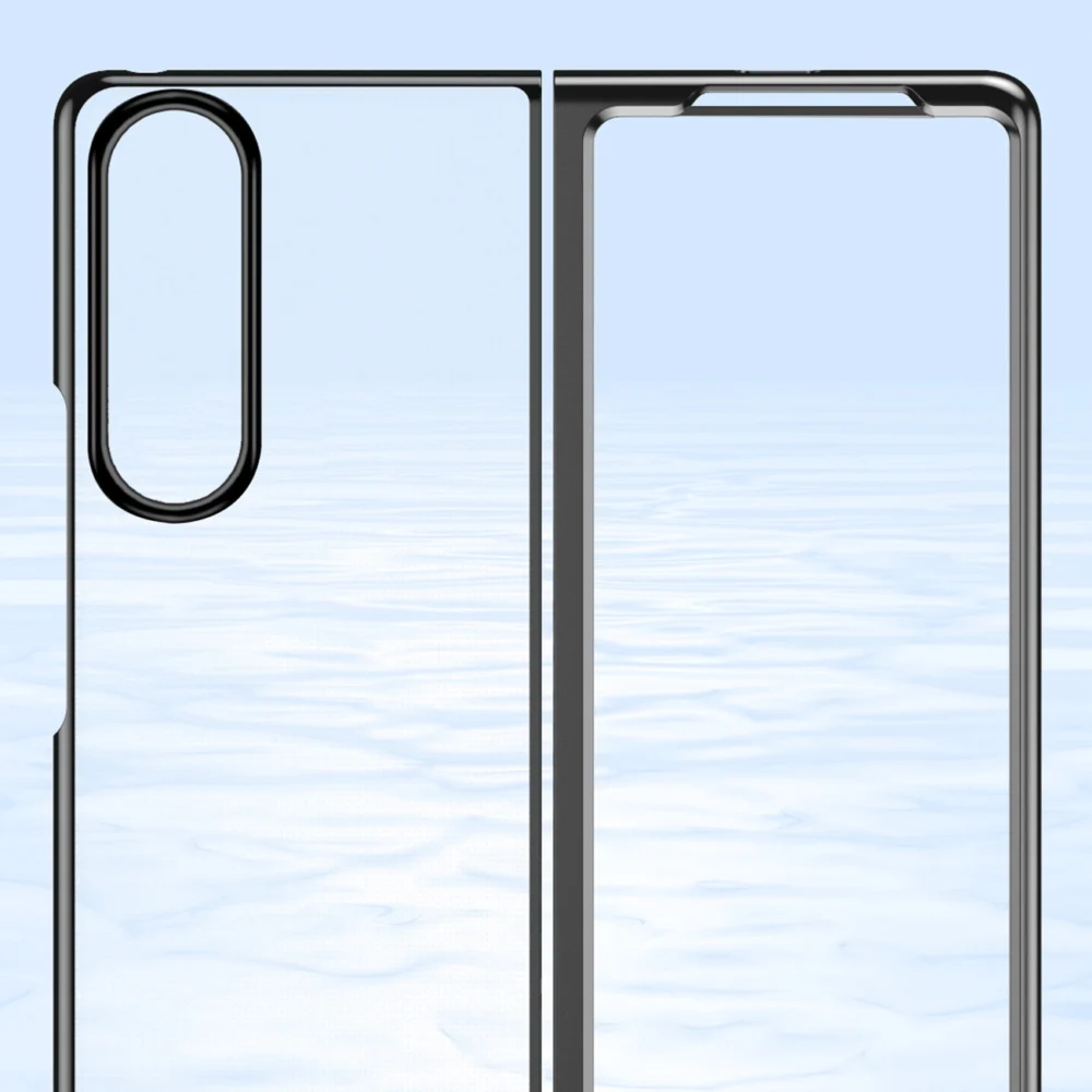 Plating Case for Samsung Galaxy Z Fold 4 cover with a metallic frame blackeng