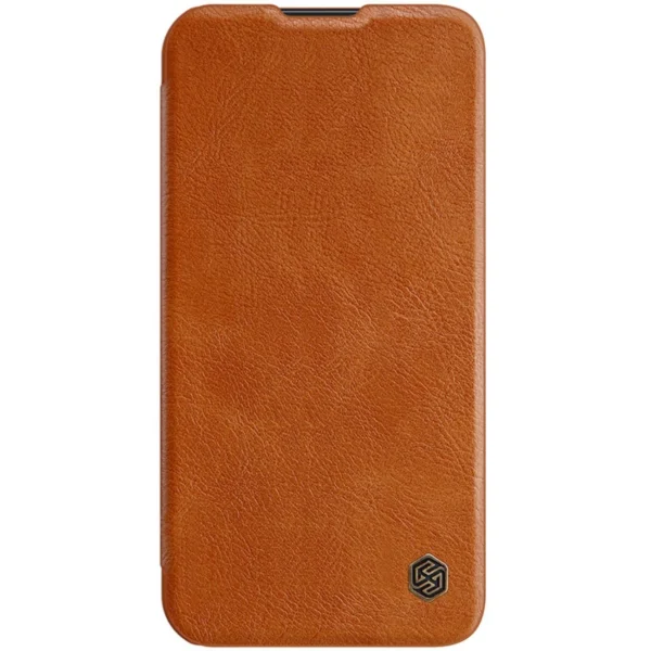 Nillkin Qin Leather Pro Case iPhone 14 Plus Camera Cover Holster Cover Flip Case Browneng
