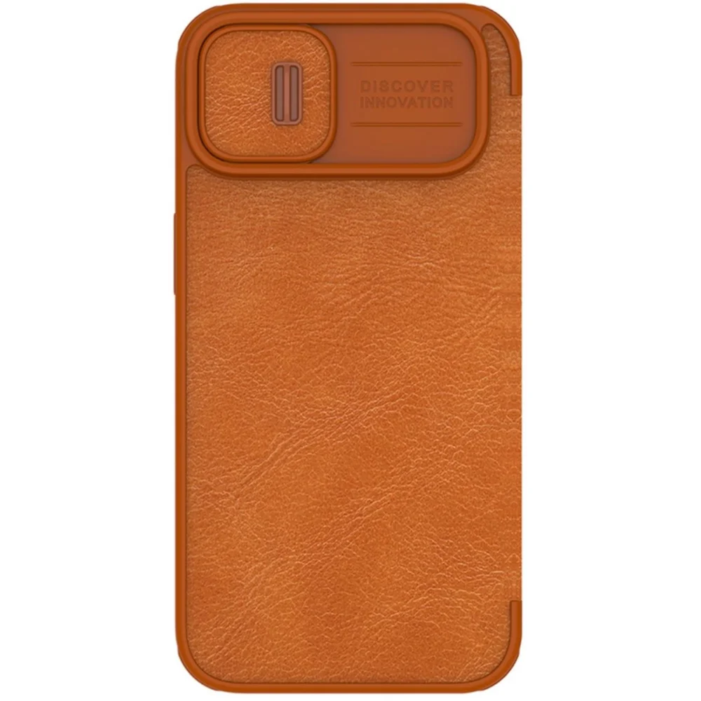 Nillkin Qin Leather Pro Case iPhone 14 Plus Camera Cover Holster Cover Flip Case Browneng